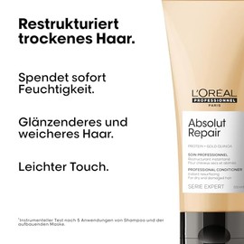 L'Oréal Professionnel Repairing Conditioner for Damaged, Dull and Dry Hair, Regenerating, with Quinoa and Proteins, Expert Series, Absolut Repair Conditioner