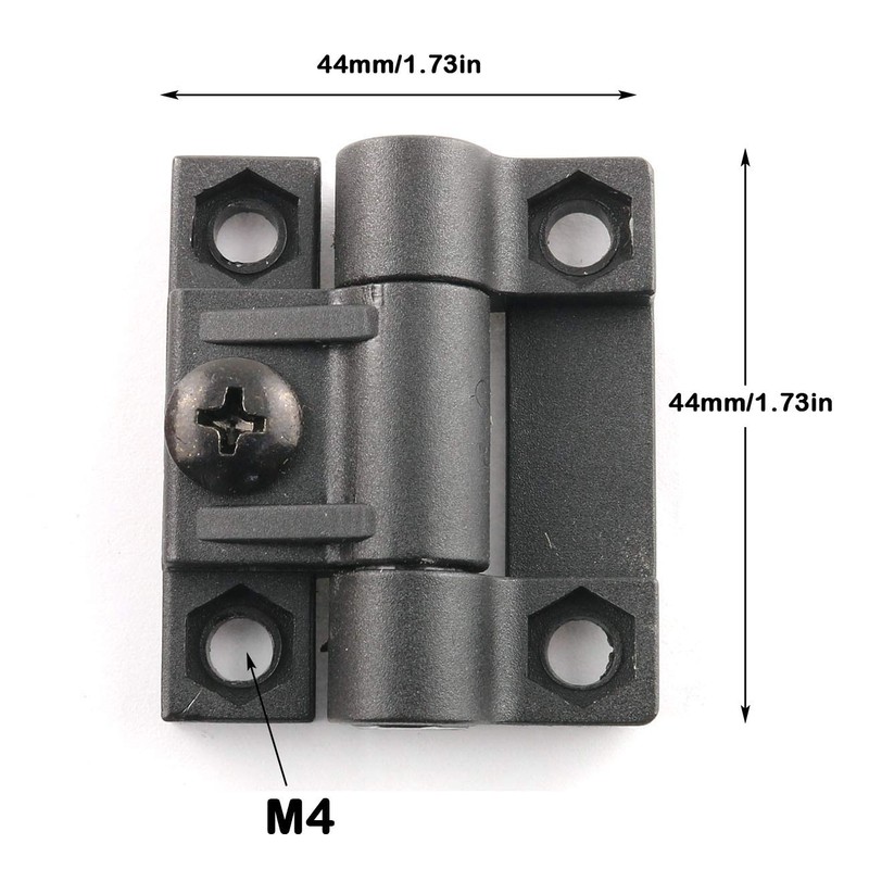 E-outstanding Bisagra de torsión de 4 piezas de nailon negro