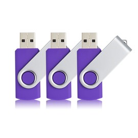 J-boxing USB Flash Drives 4GB USB 2.0 Memory Thumb Stick Swivel Design 3 PCS (Purple)