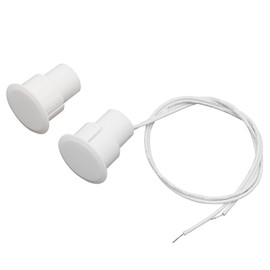 FOCMKEAS Recessed Wired Security Window Door Contact Sensor, Normally Open NO, Door Alarm Magnetic Reed Switch with 2 Wire, ABS White, RC-36