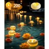 Auemaniliy 48-Pack 2” Floating Candle, 200 Hour Water Activated Warm