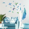 Condessacity Wall Sticker, Stylish, Blue Feather, Hand-painted Bird, Wallpaper Sticker,