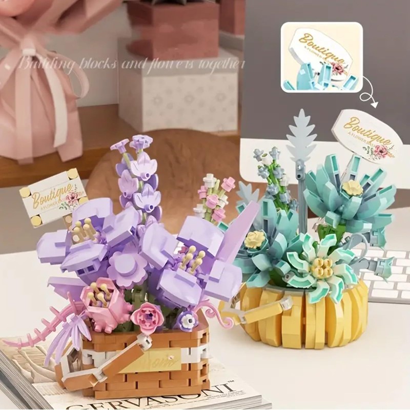 MMSZHL Bloques de Construcción de Ramo de Flores, 524 Pcs