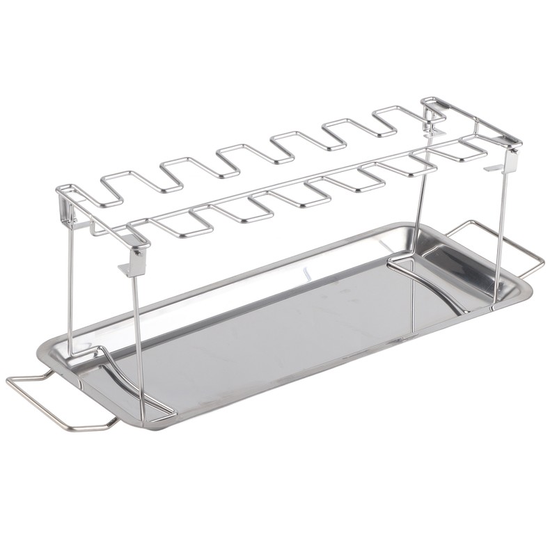 Chicken Leg Grill Rack with Drip Pan Stainless Steel Roaster