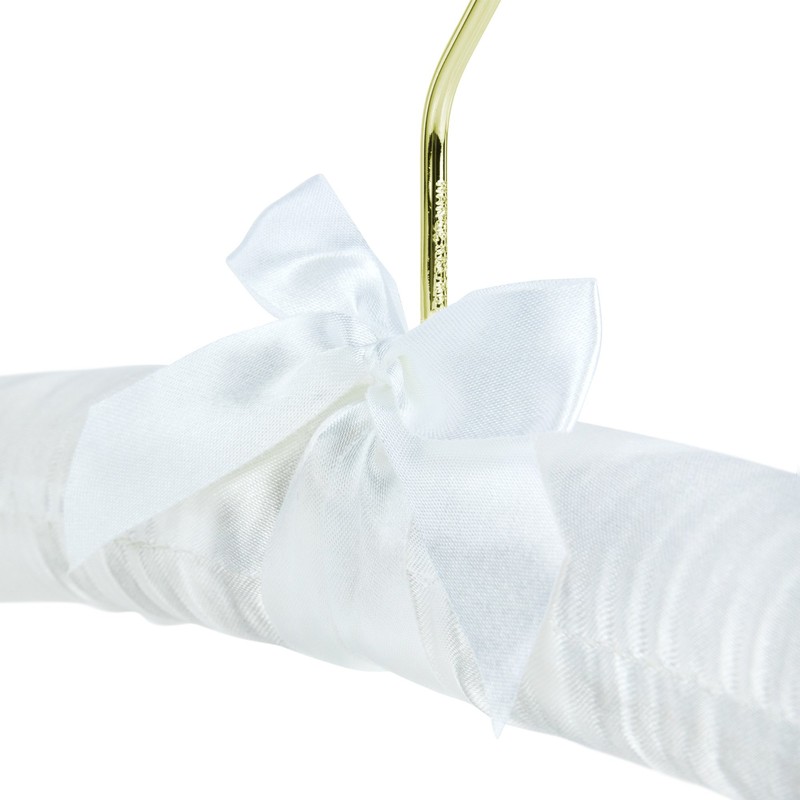 HANGERWORLD 5 Pack of White Satin Padded Hangers, 17inch Bridesmaid