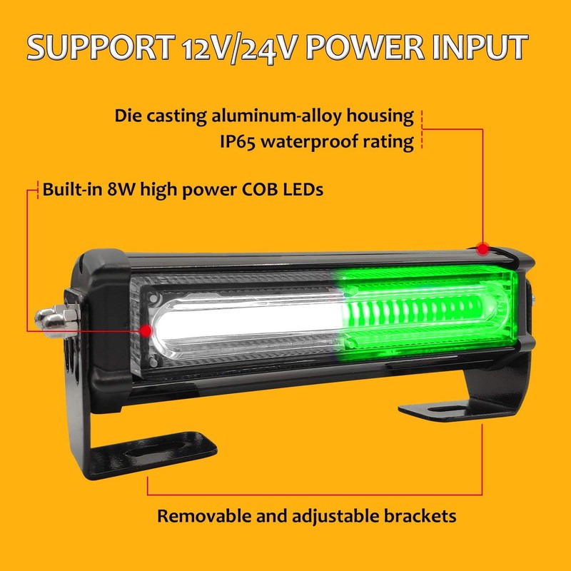 Emergency Strobe Lights for Vehicle, 4 in 1 LED 32W