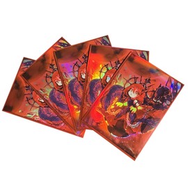 50 PCS Foil Shining Printing Anime Card Sleeves, Board Game Top Loading Cartoon Card Sleeves for YGO Japanese Size Card Protector 63mm x 90mm