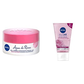 NIVEA Nivea Gel Hidratante Facial Con Agua De Rosas, 50 Ml, color, 50 ml, pack ofpaquete de  Gel Facial Limpiador Todo Tipo De Piel Con Agua De Rosas 