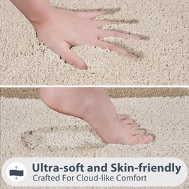 DOMUSTEX Bathroom Rug 50 x 76 cm Bath Mat Non-Slip Bath Mat Washable Bath Mat for Shower, Bathtub and Floor