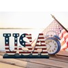 Linfevisi 4th of July Wooden USA Sign American Patriotic Table