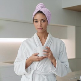 JZS Microfiber Hair Towel Wrap for Women 4 Pack Quick Dry Anti Frizz Hair Turban for All Hair Types Light Purple