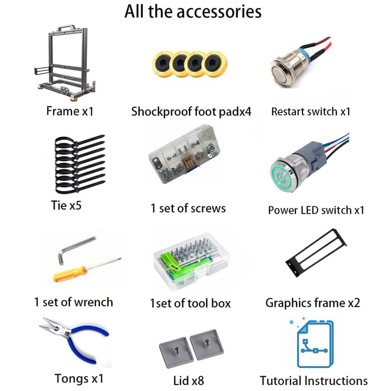 DIY Open Frame PC Chassis, Aluminum Computer Case, Supports Dual