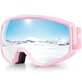Findway Ski Goggles For Women Men Youth Teen, Snowboarding Goggles Over Glasses Compatible Helmet, Anti-fog UV Protection, Anti-glare Skiing Goggle Pink For Skiing Snowboarding