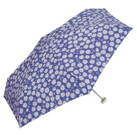 Wpc. 3405-303-002 Rain Umbrella, Cutting Flower, Mini, Navy, Folding Umbrella, 19.7 inches (50 cm), Unisex, For Rain or Shine, Flowers, Small Floral Print, Retro, Storage Case, Pouch Type, Stylish,