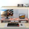 WESTREE Dual 3 Shelf Computer Riser with Drawer, Adjustable Length