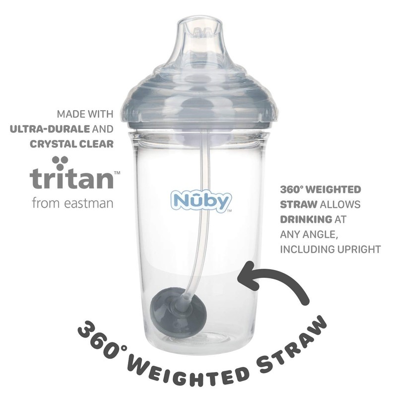 Nuby Tritan No-Spill Trainer Cup with Silicone Spout & 360