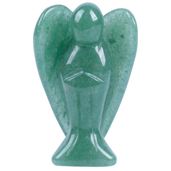 Lovionus89 Natural Green Aventurine Guardian Angel Statue 5cm Hand Carved Stone Healing Crystal Bag Figure Decoration