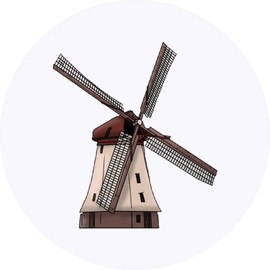 24 x 40mm Round 'Windmill' Stickers (SK00053470)
