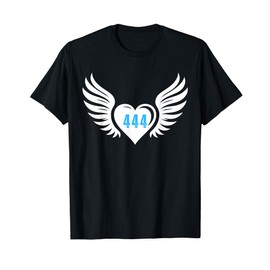 Angel Number 444 With Heart And Wings Of Angel Numerology T-Shirt