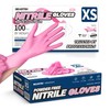 Beastek Nitrile Disposable Gloves, 4 mil Pink Powder-Free Latex-Free Medical