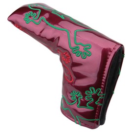 Golf Builder Golf Blade Putter Head Cover Synther Leather with Gecko Design Magnetic Closure (Wine Red)