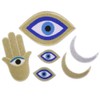 Cartoon Golden Eyes Hand Moon Planet Embroidery Chapter Embroided Cloth