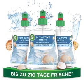 Air Wick Active Fresh - Aeorosol Free Automatic Air Freshener - Sea Breeze Room Fragrance - 3 x 228ml Refills