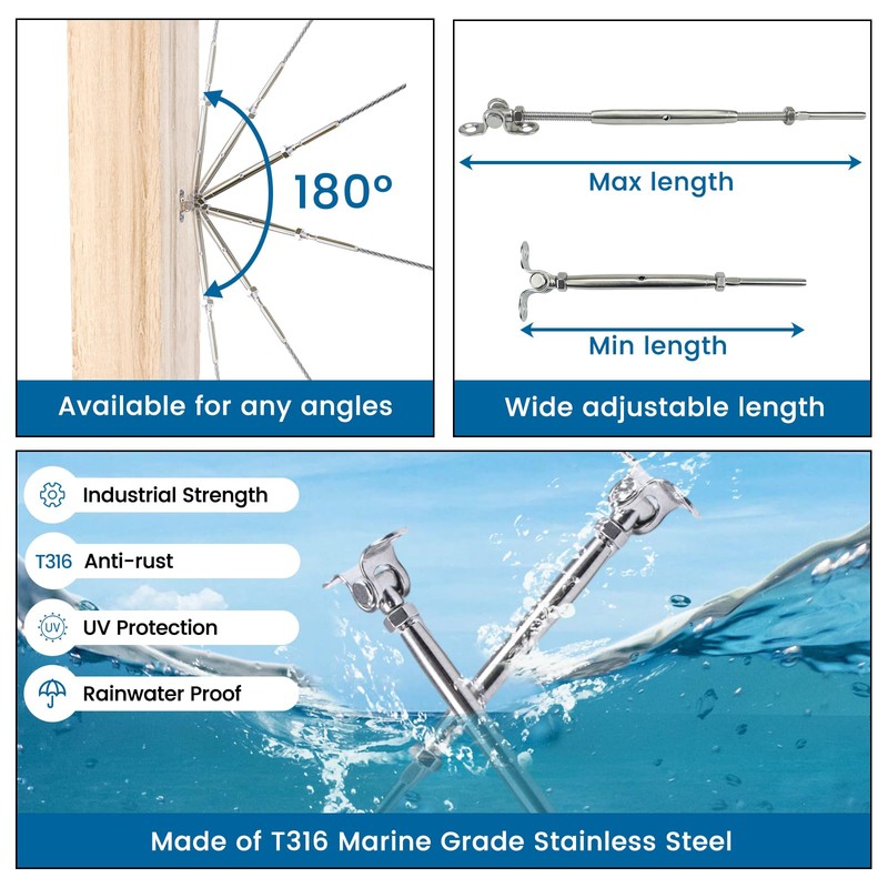 Muzata 30 Pairs 1/8" Cable Railing Hardware Kit Swage Toggle