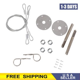 newcars308 Stainless Steel Mount Hood Pin Pins Plate Bonnet Lock Kit Universal Racing Style