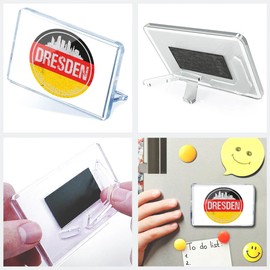 Classic Rectangle Magnet with Stand - Dresden Germany Flag Fun German Travel - Fridge Locker Office Whiteboard Toolbox #58956