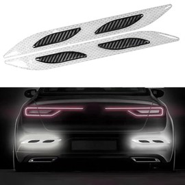 2 PCS Car Strong Reflective Stripe Stickers,Car Trunk Reflective Stickers,Night Visibility Reflective Decal,Reflective Safety Warning Stripe Stickers for Car,Truck,Motorcycle(White)