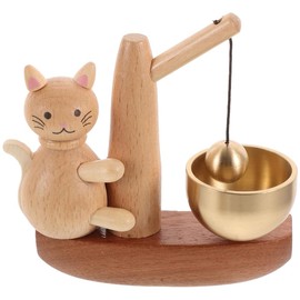 Wall-Mounted Doorbell,Shopkeepers Bell,Hanging Bell,Mini Lightweight Doorbell,Healing Wind Chime,for Door Opening Wooden Cat Hanging Bell Suction Doorbell Wind Chime for Doors Window Refrigerator