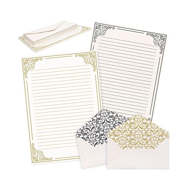 AnyDesign 60 Sheets Vintage Stationery Paper with 30Pcs Self-Adhesive Envelopes