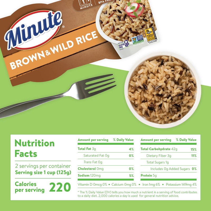 Minute Ready-to-Serve Brown and Wild Rice, Microwavable Rice Cups, 8.8-Ounce