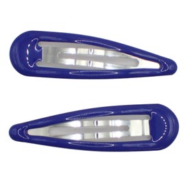 Topkids Accessories 2pc 7cm / 2.75" Large Hair Snap Clips Big Snap Clips Women Girls Kids Sectioning Slide Grip Fringe Styling Fine Hair Thick Hair Bendies Sleepies Epoxy (Royal Blue)