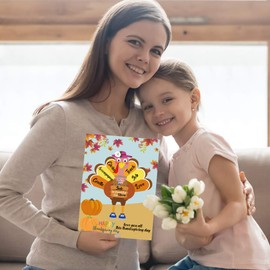 FaCraft Thanksgiving Crafts for Kids - 24 Sheets Make-A-Turkey Face Stickers With Cardboards 8"x 11" DIY Turkey Fall Crafts Thanksgiving Game Party Favors