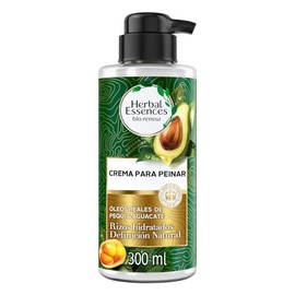 HERBAL ESSENCES Bio:Renew, Crema para peinar rizos y cabello ondulado Nutre e Hidrata Pequi & Aguacate 300 ml