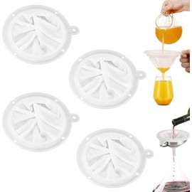 4 Pcs Plastic Nylon Fine Mesh Strainer, 200/300/400/450 Mesh Food Filter Strainer, Ultra Fine Mesh Strainer Sieve, Reusable Kitchen Sieve Fine, with Hole Hanging, for Soy Milk, Tea, Juice, Coffee