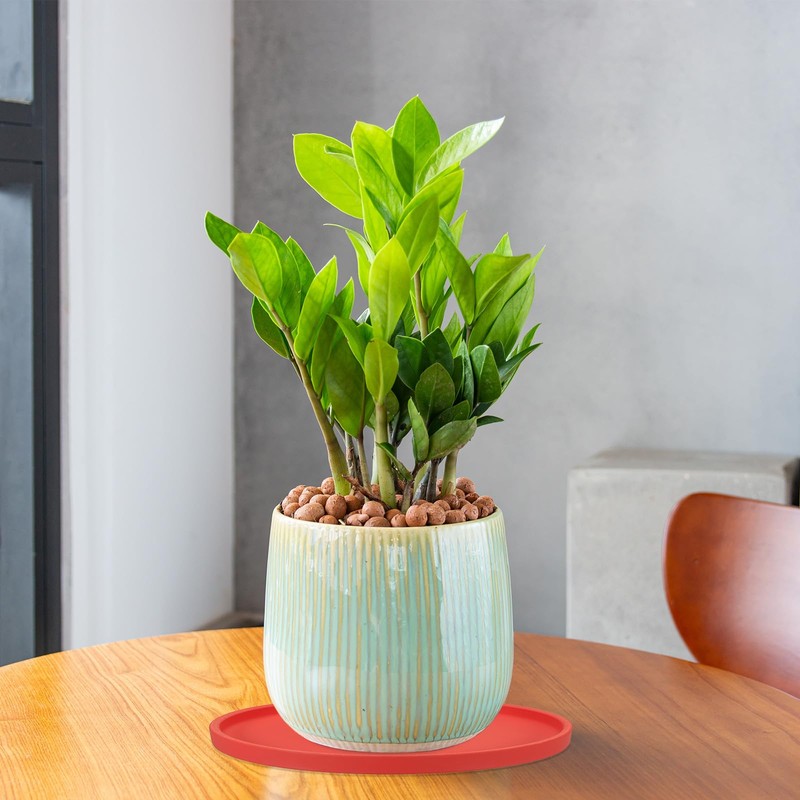 PATIKIL 4.5 Inch Round Ceramic Plant Saucer, Plant Saucer Tray