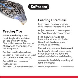 ZuPreem Smart Selects Bird Food for Small Birds, 2 lb - Everyday Feeding for Parakeets, Budgies, Parrotlets