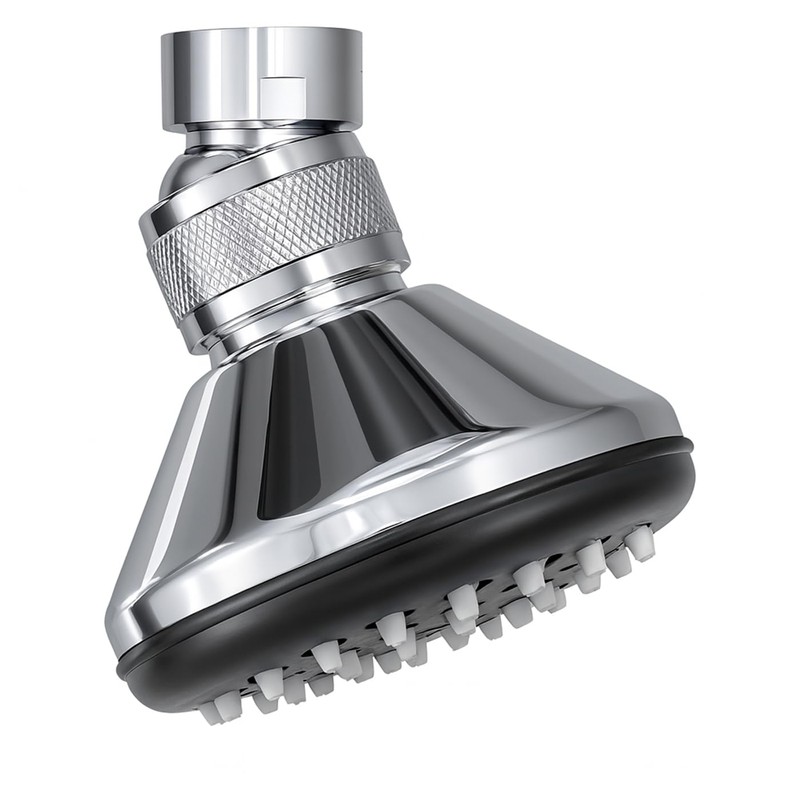 Daloual - Deluxe Shower Head with Anti-Limescale Nozzles Chrome-Plated Brass