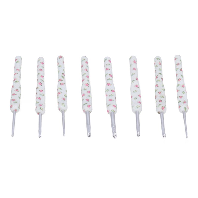 8pcs Crochet Hooks Ergonomic Design Comfortable Handle Easy Identification Compact