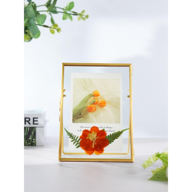 Glass Pressed Flower Frame Handmade, Floating Picture Frames for Pressed