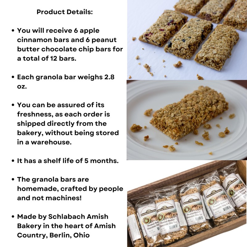 Schlabach Amish Bakery Soft & Chewy Granola Bars, Case Pack