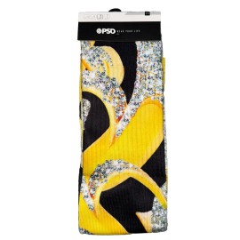 PSD Iced Banana Crew Socks Black Yellow 321106022 One Size Fits Most (6-13) NEW
