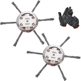 Steel Wire Grass Trimmer Head, 15.2 cm Weed Brush Cutter Blade with Adapter, String Trimmer Replacement