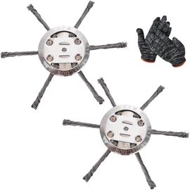 Steel Wire Grass Trimmer Head, 15.2 cm Weed Brush Cutter Blade with Adapter, String Trimmer Replacement
