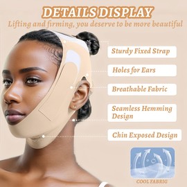 GGUFAY V-förmiges Kinn Gesichtsstraffungsband,Gesichtslifting-Bandage Doppelkinn,V shape face,Tragen Sie es zwei Stunden am Tag