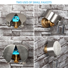Outdoor Faucet Lock Faucet Cover Stainless Steel Water Valve Lock Universal Hose Water Spigot Lock Metal Locking Device Gate Valve Lock Preventing Water Theft, Gas Valve Lock Box