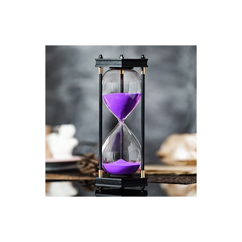 Large Hourglass Timer 60 Minute, Decorative Hexagon Frame Sandglass with